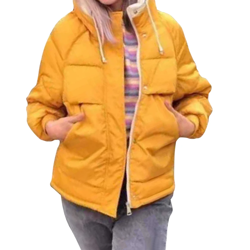 Женские зимние пальто с капюшоном, ветрозащитная дутая куртка, Женская парка, пальто, короткая зимняя куртка, большой размер, mujer, куртка с хлопковой подкладкой