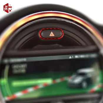 

Carbon Fiber Car Interior Warning Light Button Covers Decoration Sticker For MINI Cooper S F55 F56 JCW Clubman F54 Accessories
