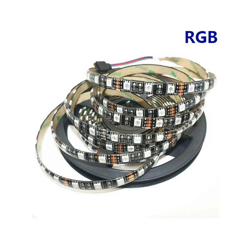 DC12V 5050 RGB IP65 whitePCB Черный PCB водить 60leds/м 5 м/лот 300 светодиодов SMD5050 гибкий светильник