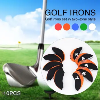 

Durable 10PCS Nylon Gift Storage Iron Putter Headcover Putter Cover Club Travel Golf Head Cover Outdoor Sports Sign