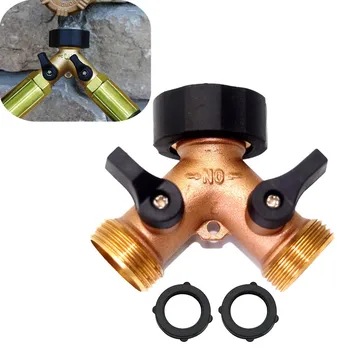 

Backyard Solid Brass Hose Body Splitter Heavy-Duty 2 Way Y Valve Garden Hose Connector Splitter Adapter with Comfort Grip#20