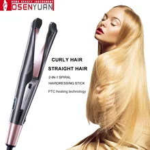 Профессиональный выпрямитель светодиодные вплетения в волосы выпрямитель витая пластина 2 в 1 керамический Плойка для завивки волос для всех типов волос