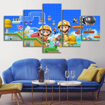 

5D Diamond 3 Pcs Painting Super Mario Game Art Full Round Drill Pictures Cartoon Embroidery Mosaic Cross Stitch Craft Wall Decor