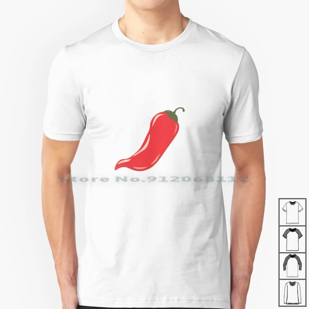 Maglietta Al Peperoncino 100% Cotone Carino Rosso Dolce Piccante Peperoncino Peperoncino Peperoncino Rosso Peperoncino Piccante Vettore Di Cibo Squisi