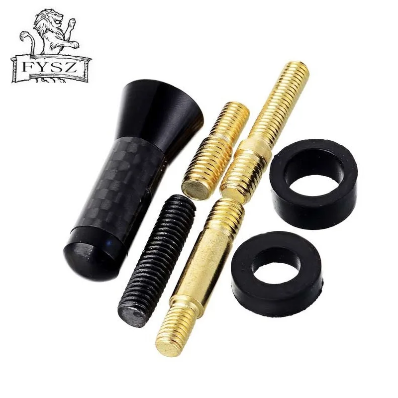 

3.5cm Motors General Antenna Universal Short Carbon Fiber Car Radio Antenna - Black + Grey