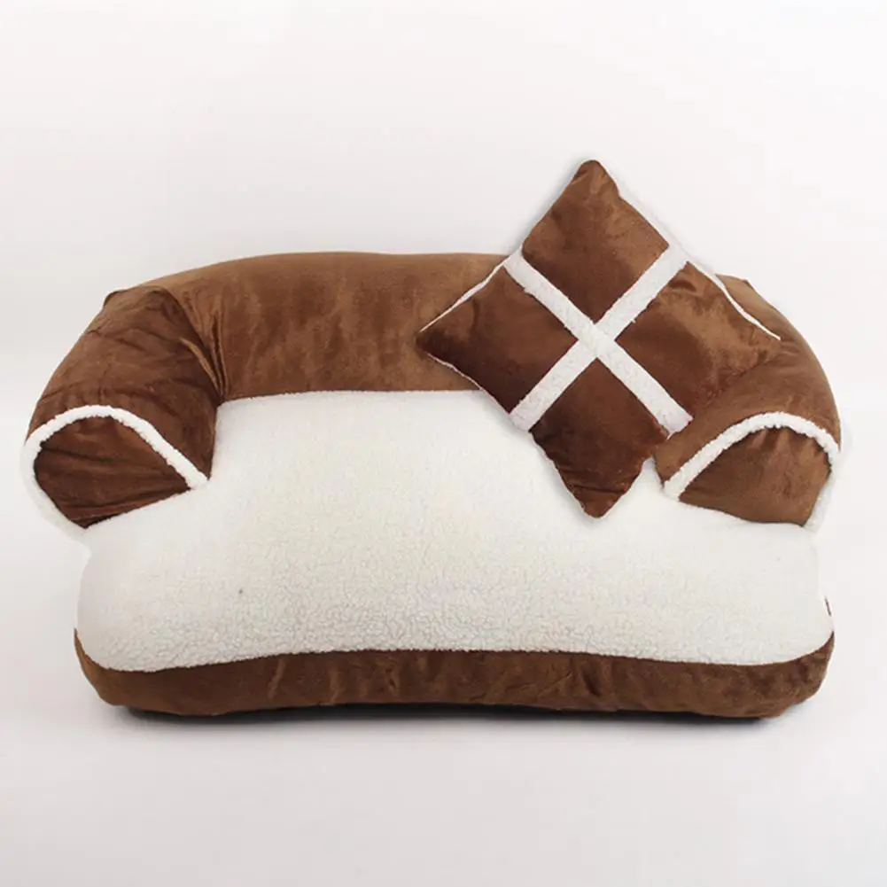brown HobbyLane кота собаки кровать для домашних животных диван съемным моющимся Водонепроницаемый теплое домашнее животное собака Pad кровать - Цвет: brown
