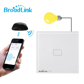 

Broadlink TC2 1/2/3 Gang UK WiFi Switch Wall Touch Panel Light Switch 433MHz Wireless Control Via RM Pro RM4 Pro For Smart Home