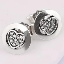 Сердце двухцветный высекательный пресс машины для подписи и серьги-гвоздики для Для женщин 925 пробы Серебряные Серьги Свадебная вечеринка нормально, сделай сам, ювелирное изделие, подарок