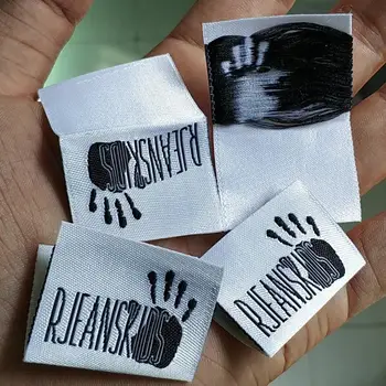 

1000pcs Custom damask polyester clothing woven label garment tags 3.5 * 5.5 cm