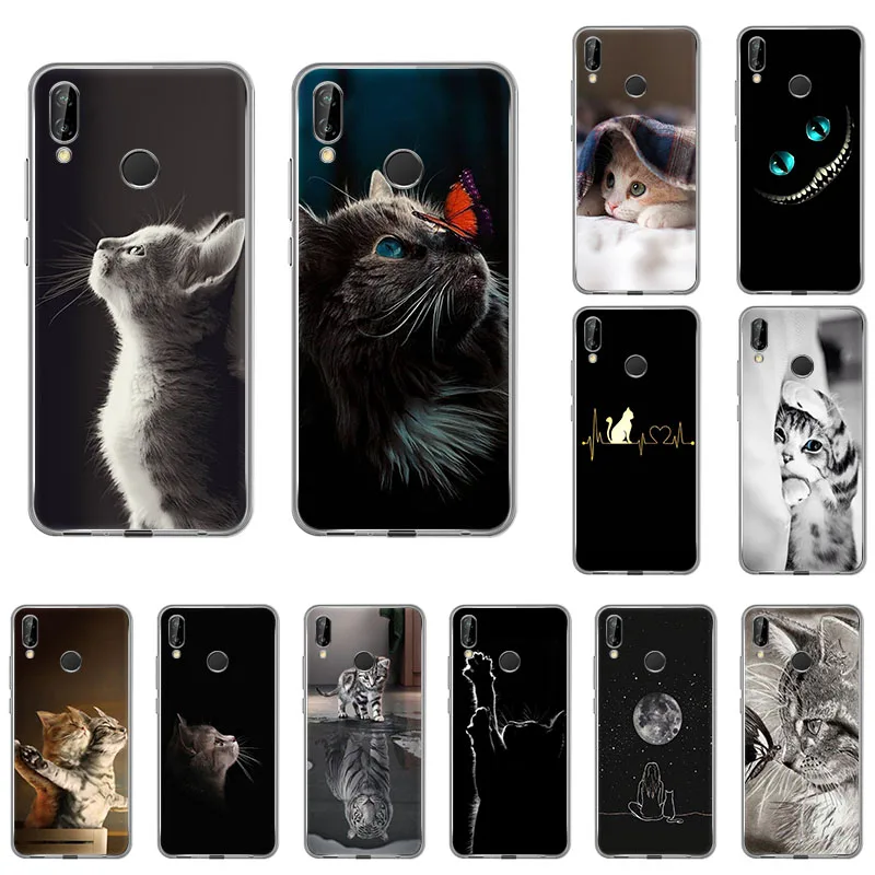Hot black cat Silicone soft phone case for Huawei honor 20Pro 9X 10 8S 8a 20i 8X 9Lite 7A 10i 7s 9i 9 View 30 20 fashion cover