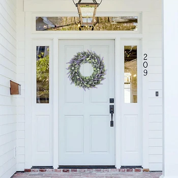 

Large Door Wreath Artificial Lavender Flower Lush Topiary Outdoor Indoor Hanging Wedding Engagement Anniversary Decorations