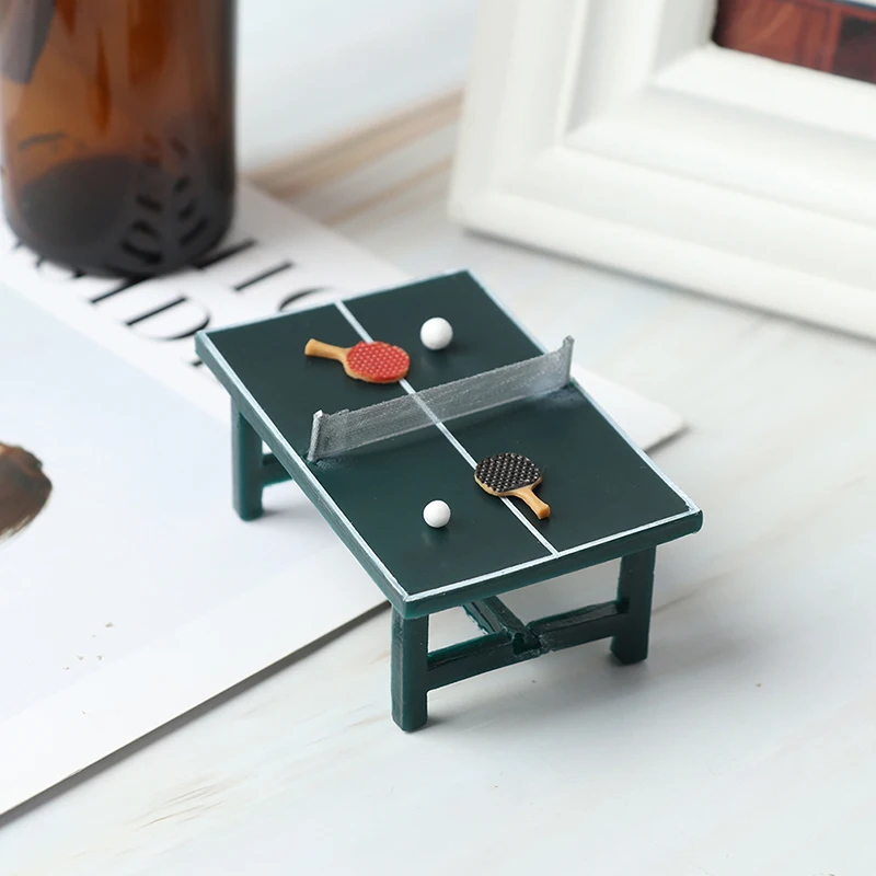 Mini Table Tennis Table 1:12 Miniature Dollhouse Decoration Kids Toy Gift Fine 