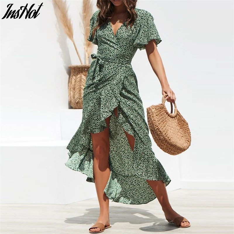 Beach maxi wrap dress Clearance