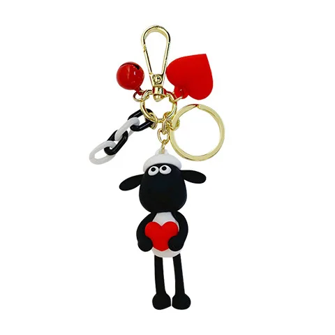 Новая мода брелок с овцой натуральная шерсть ягнят мех цепочка для ключей кольцо для ключей помпон автомобиль брелок Для женщин подарок - Цвет: 1