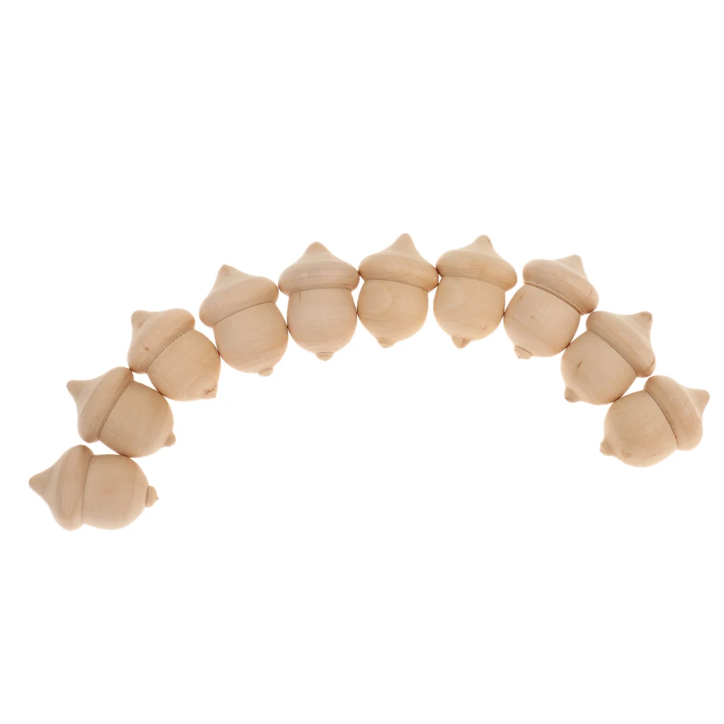 30pcs Novelty Wooden Acorns DIY Unfinished Wood Craft Wedding Decoration