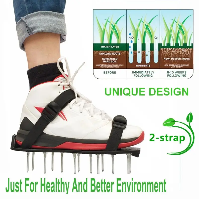 

Garden Tool 1Pair Grass Spiked Gardening Walking Revitalizing Lawn Aerator Sandals Shoes Nail Shoes Tool Nail Cultivator Yard