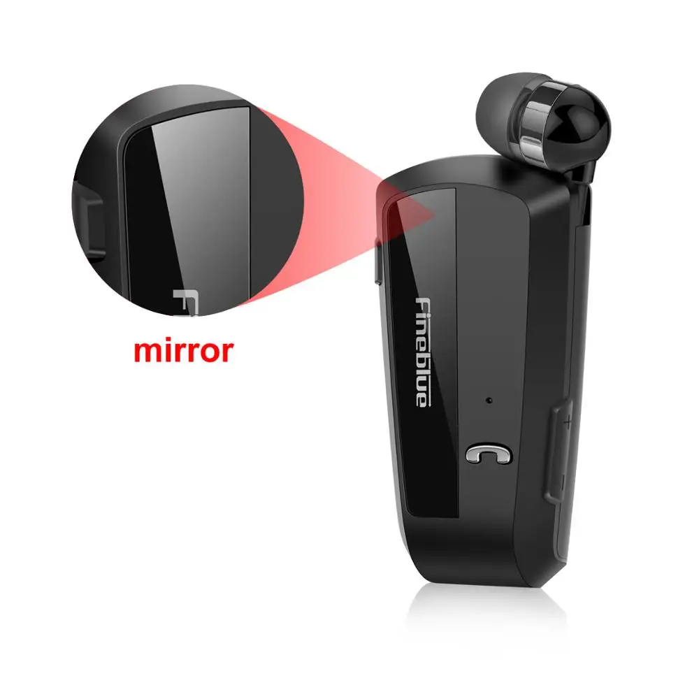Новейшая Роскошная Беспроводная бизнес bluetooth-гарнитура Fineblue F990, спортивные наушники с телескопическим зажимом, стерео наушники с вибрацией - Цвет: mirror black