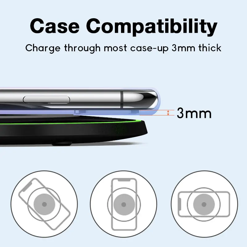 10 Вт Qi Беспроводное зарядное устройство Быстрая зарядка коврик для iPhone X/XS Max XR 8 Plus стеклянная поверхность USB зарядное устройство для samsung S9 S10+ Note 9 10