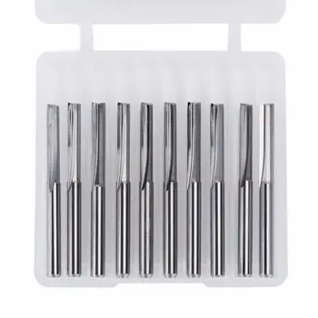 

10xDouble Two Flute Straight Slot CNC Router Bits Wood MDF Milling Anti-static