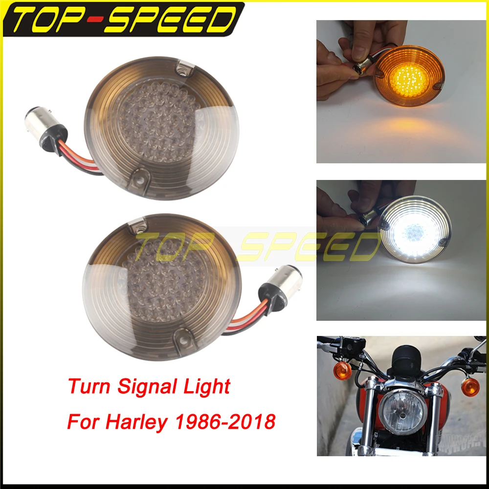 

LED Turn Signal Light 1157 Inserts 3 1/4" Brake Run Lamp Taillight For Harley Electra Glide FLHT Road King FLHR Touring Softail