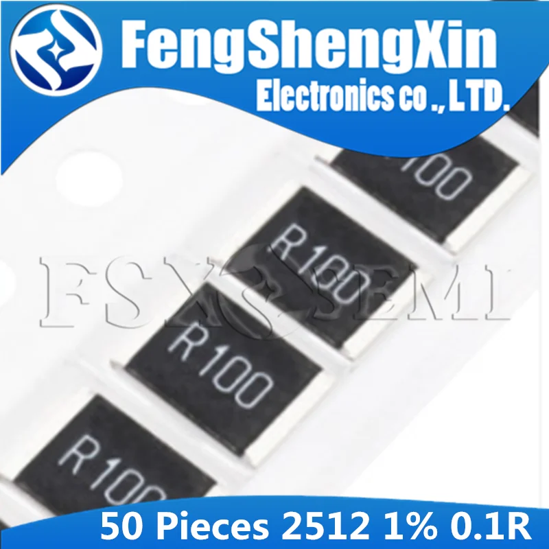 50PCS 2512 SMD Resistor 1W 1% 0.1R 0.1 ohm R100 0.2R 0.3R 0.2ohm 0.3ohm R200 R300