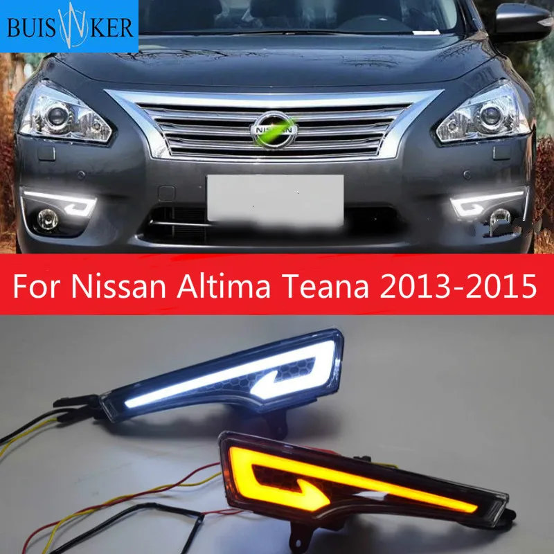 1Pair Car LED DRL Daytime Running Lights for Nissan Altima Teana 2013 2014 2015 Lamp Bumper Fog