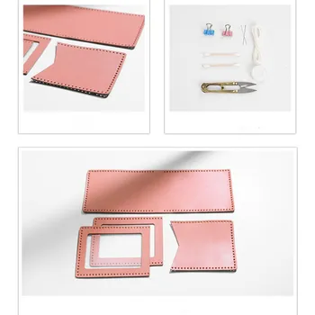 

DIY Material Package Leather Holster Material Bag Male and Female Leather Card Holder Simple Art Certificate Package Manual
