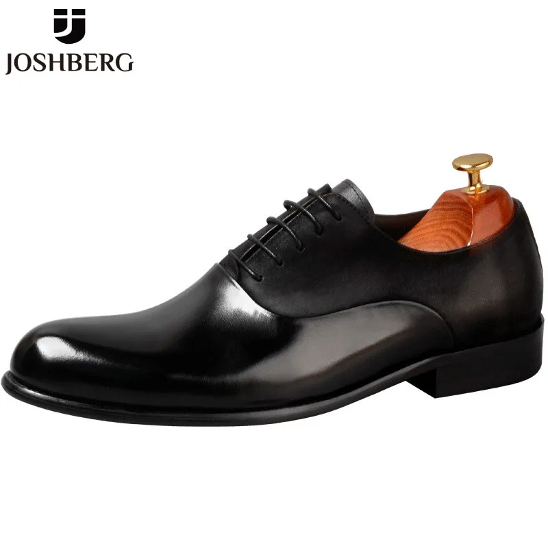 

JOSHBERG Brand Designer Leather Shoes Men Comfy Men Dress Shoes Genuine Leather Trending Men'S Shoess Support Dropshipping