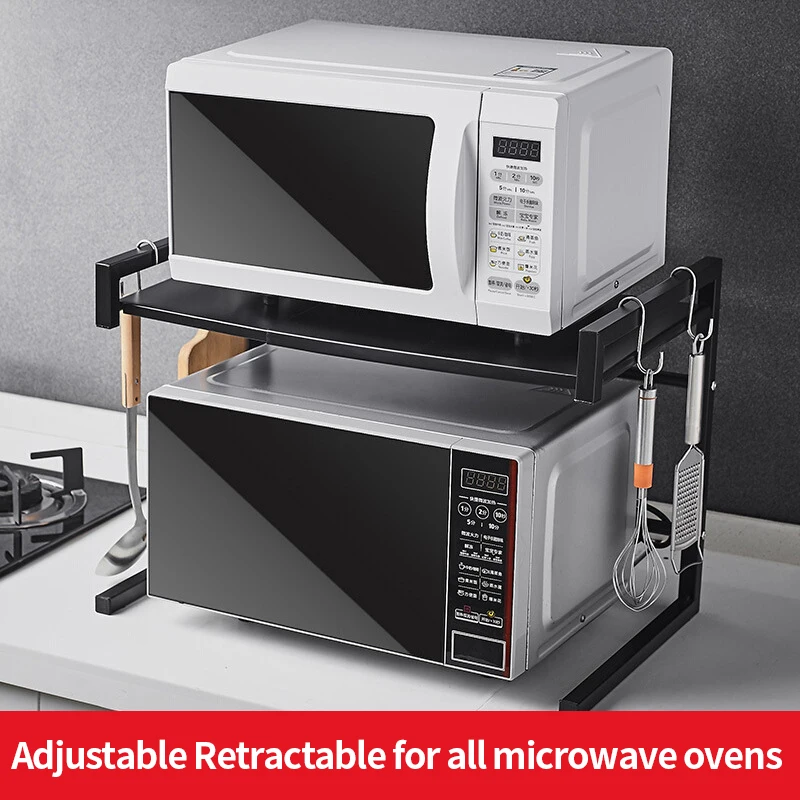 

Family good helper rack oven microwave oven shelf spice storage storage stainless steel double floor kitchen