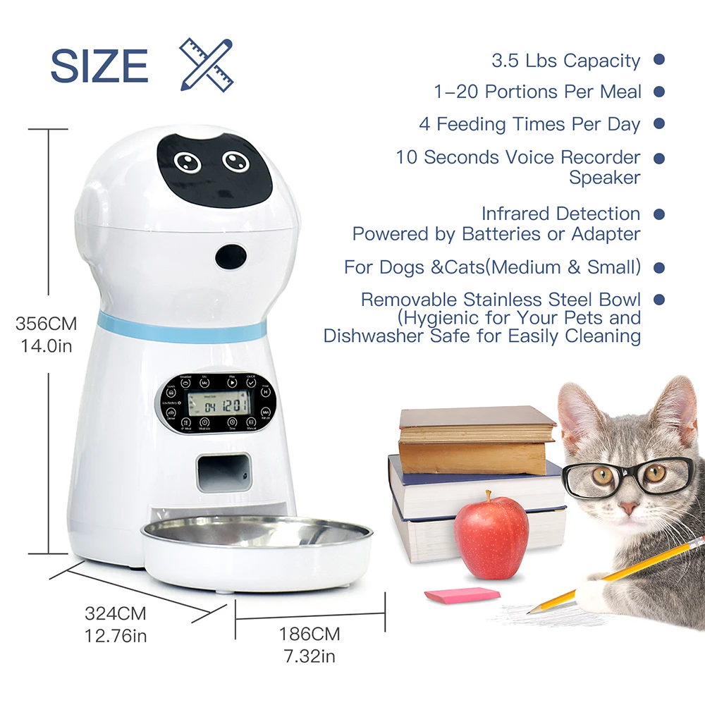 Вилка US/UK/EU программируемый автоматический дозатор для кошек и собак с миской из нержавеющей стали для домашних собак и кошек автоматические кормушки