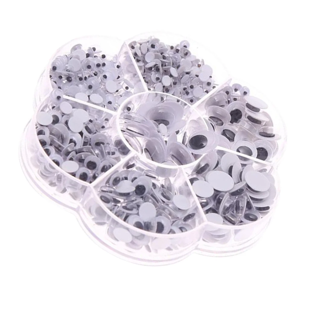 A Box Of 710pcs Assorted Size Googly Wiggly Eyes Self Adhesive For Diy