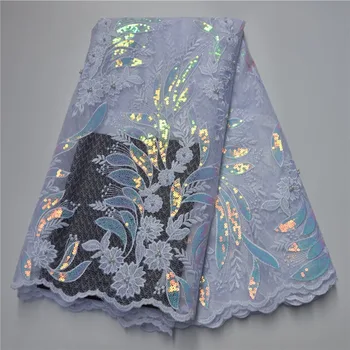 

New Design High Quality Organza Lace Fabric Sequin Embroidery high-class Net Lace Fabric For Dress