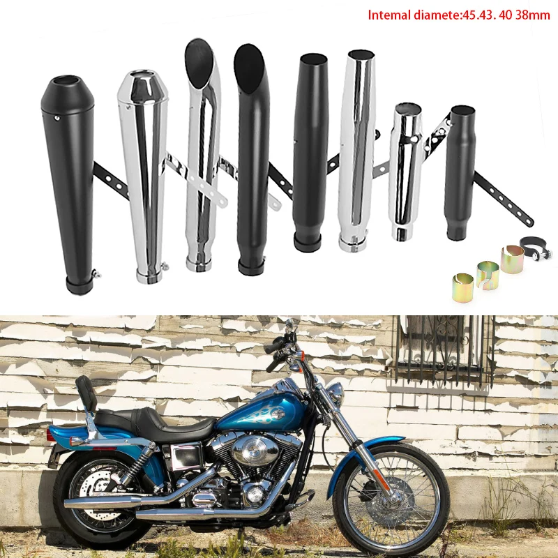 DERI moto rcycle глушитель старинная выхлопная труба металлическая escapamento para moto универсальная для M800 1200 на заказ XL883 moto rbike