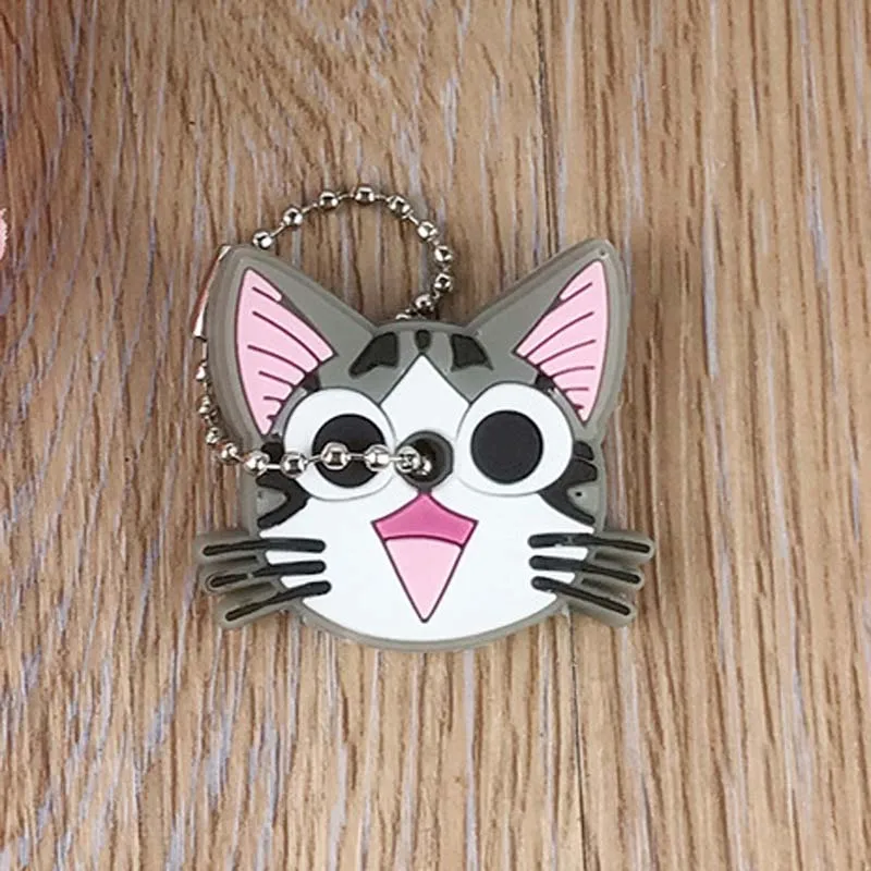 Gray Cat 36 шт./лот, милый мультяшный ПВХ брелок для ключей, брелок для ключей, игрушки на день рождения, карнавальные призы, детский подарок, наполнители для пиньяты - Цвет: Gray Cat
