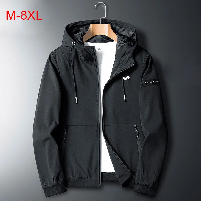 

Plus Size 6XL 7XL 8XL 2020 Spring New Men's Bomber Zipper Jacket Male Casual Streetwear Hooded Slim Pilot Coat Brand Clothing