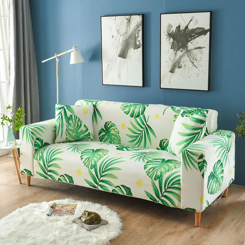 Floral Dustproof Sofa Cover Fully Wrapped Sofa Cover Corner For Living