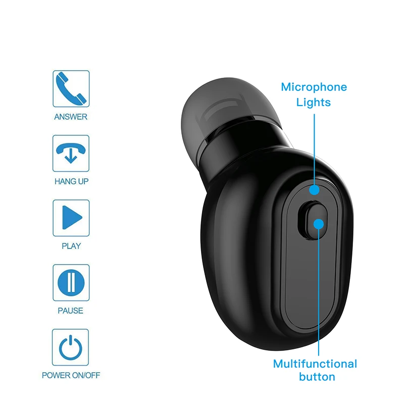 Мини беспроводные Bluetooth наушники спортивные Handsfree Музыкальная гарнитура с USB