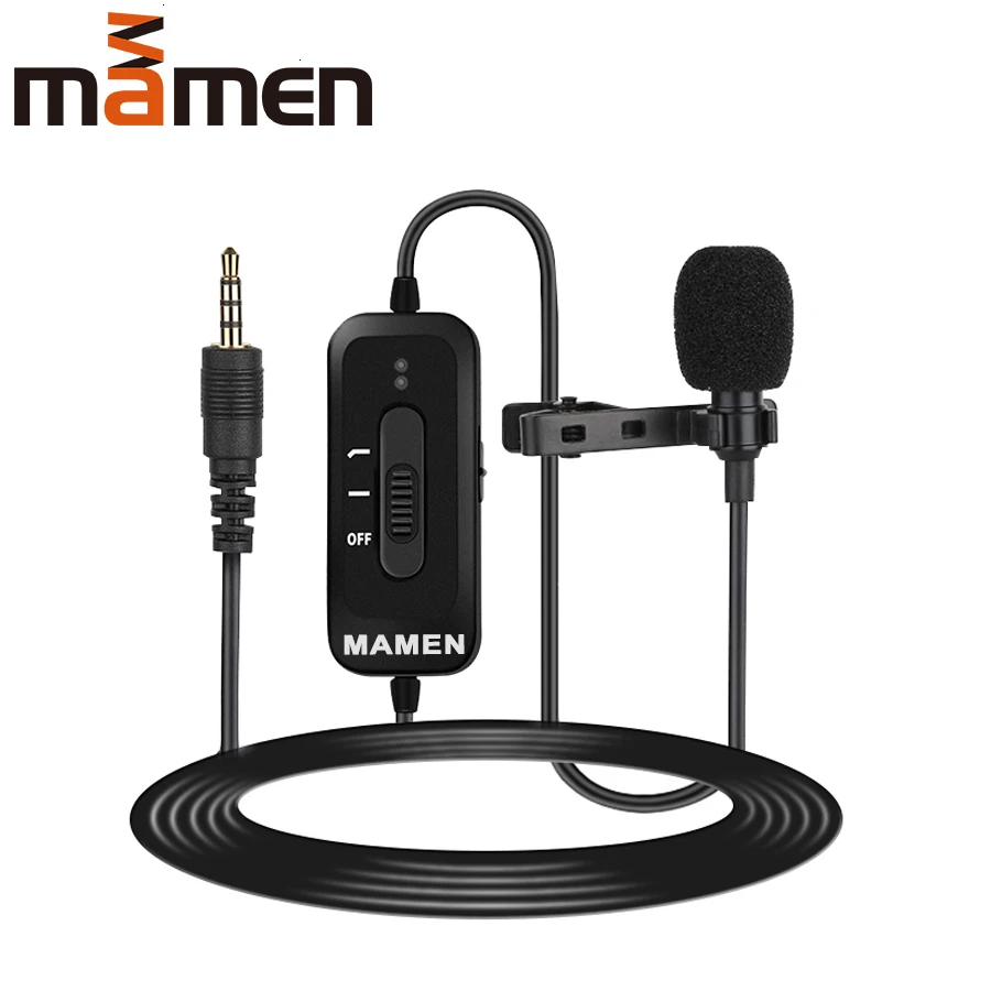 

Lavalier Microphone Hands Free Clip-on Lapel Mic with Omnidirectional Condenser for Podcast Recording DSLR Camera Smartphone