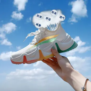 

2020 Women Shoes New Chunky Sneakers For Women Lace-Up Vulcanize Shoes Casual Fashion Dad Shoes Platform Sneakers shoes woman