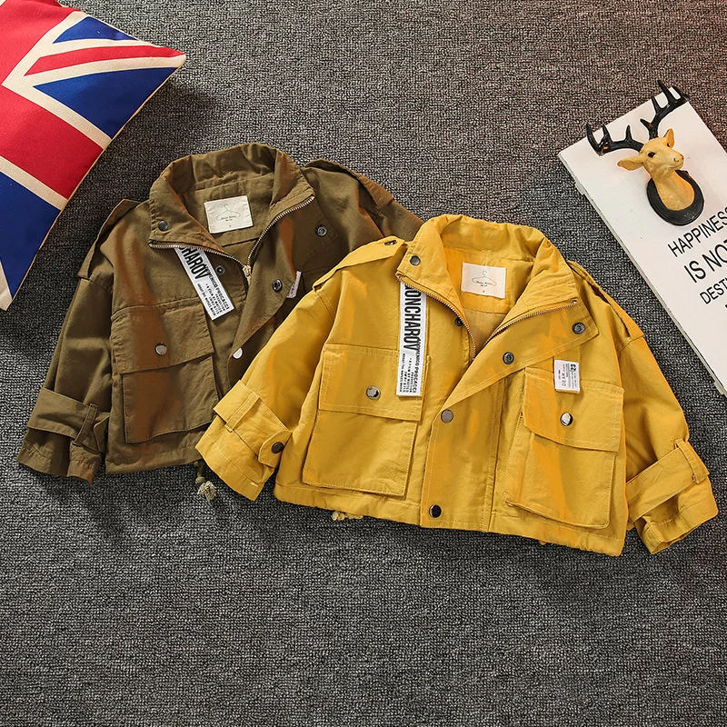 

Tide Boys Solid Jacket Short Coat Children's Jacket for Spring Autumn Kids Clothes Fashion Clothing Simple Toddler Baby Outwear