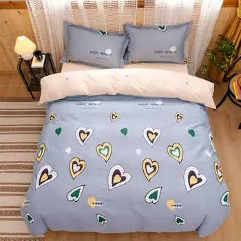 

Printed Duvet Cover with Zipper Quilt Cover Comforter Cover Twin Full Queen King Bedclothes Bed Linen 1 Pcs Cotton Bed Sets