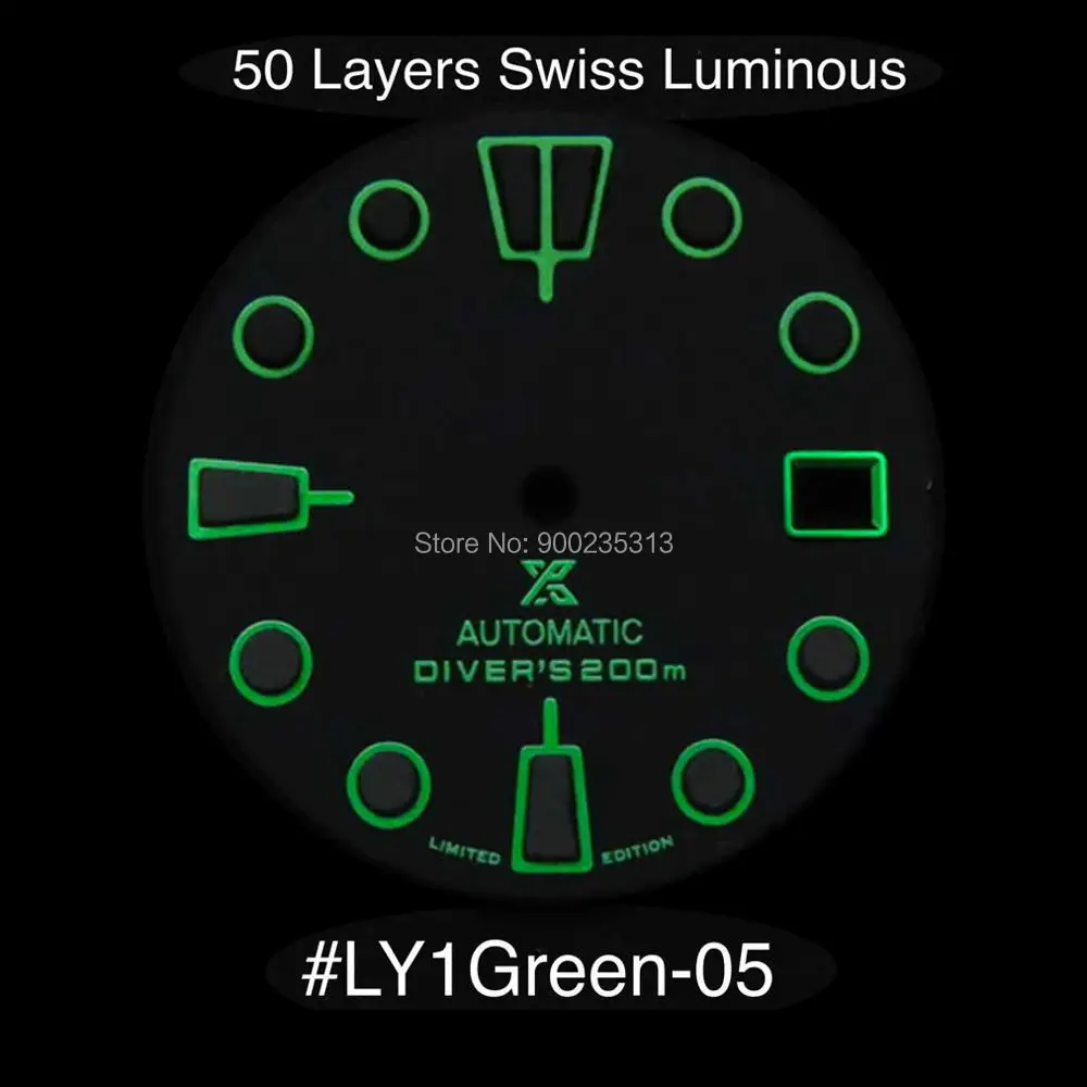 

Dial Maker Seikomodified Mermaid black luminous 50 layers suitable for NH35/36, 4R, 6R, etc.