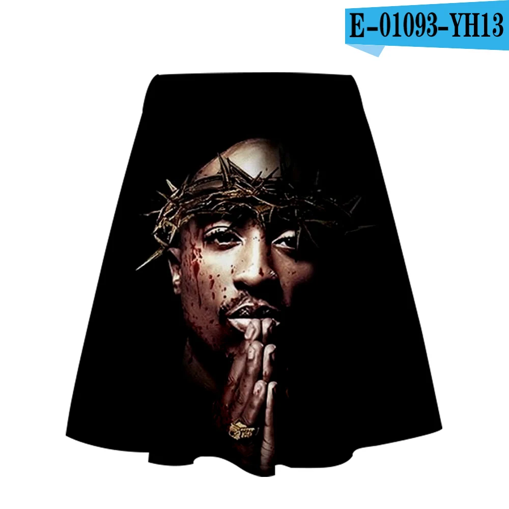 2PAC юбка Харадзюку повседневное хип-хоп юбки крутая девушка сексуальный Kpop женское платье 2PAC вентиляторы юбки - Цвет: J