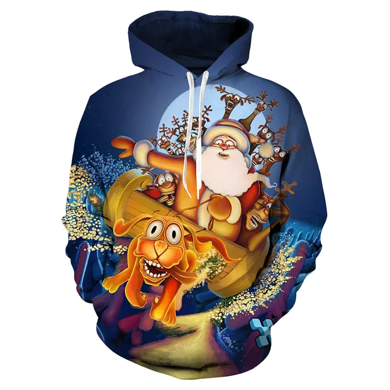 

children Santa Claus 3D clothes cartoon hoodie winter autumn hooded sweatshirt baby boy girl baseball uniform Kids sweatshirts