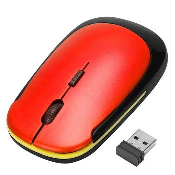

Ultra-Slim Mini USB Wireless Optical Wheel Mouse Mice for All Laptop HP Dell(red)