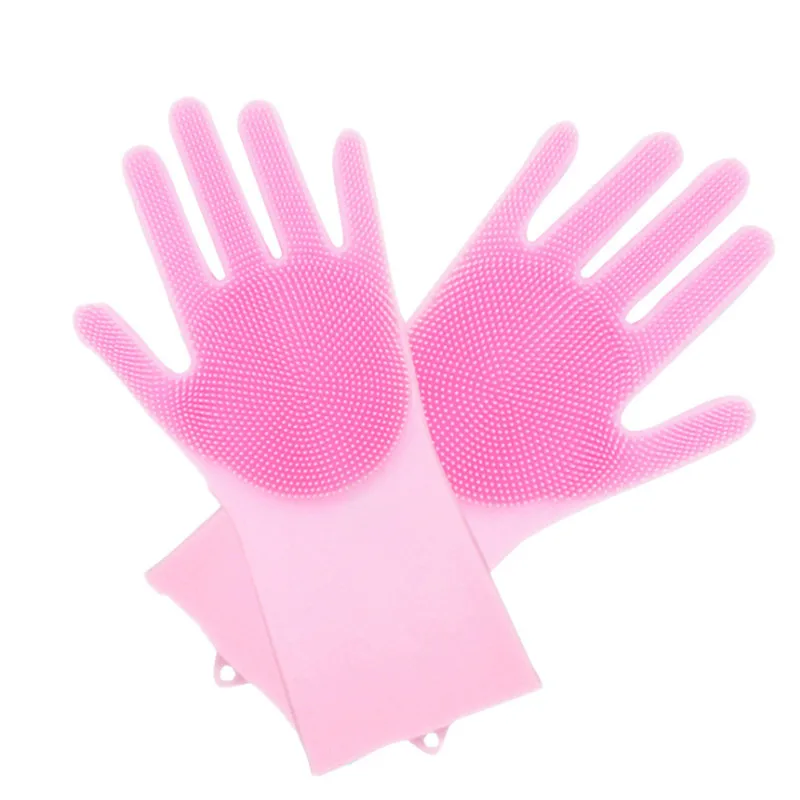 1 Pair Of Kitchen Cleaning Magic Silicone Gloves Household Multifunctional Hand Scrubbing Tool 2PC