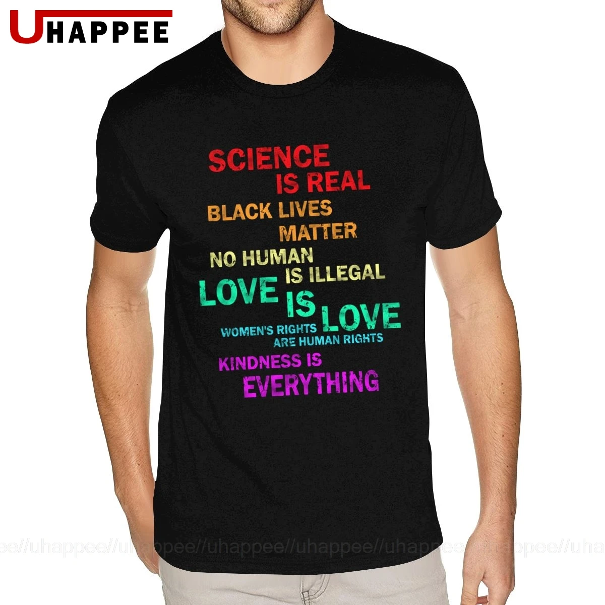 Science is Real Black Lives Matter Color Text футболка джентльмена хорошего качества футболки с