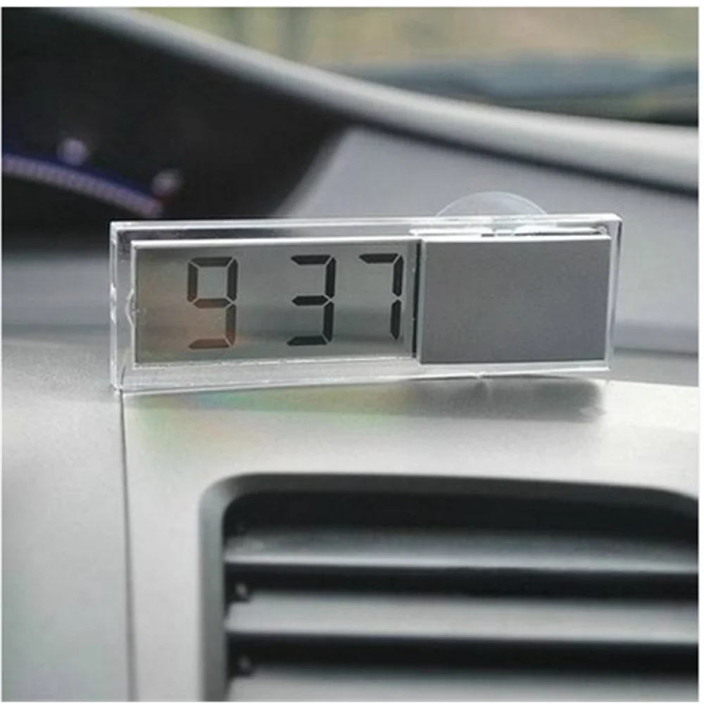 Sedeta Mini Vintage Monitor Home LCD Digital Display Clock Indoor Car Vehicle With Suction Cup Portable Small Car Clock for Car Vehicle Auto for Car 