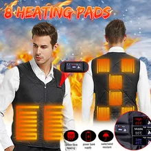 Наружный мужской женский USB жилет с подогревом, одежда с электрическим подогревом, жилет, пуховик с пухом, 8 грелок, зимнее теплое пальто