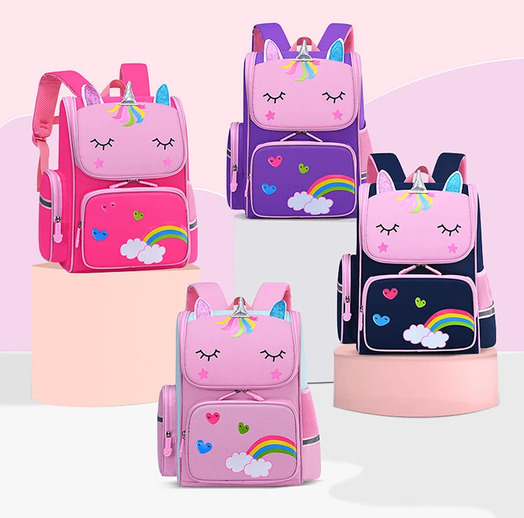Unicorn Cute Colorful Rainbow Backpack For Girls